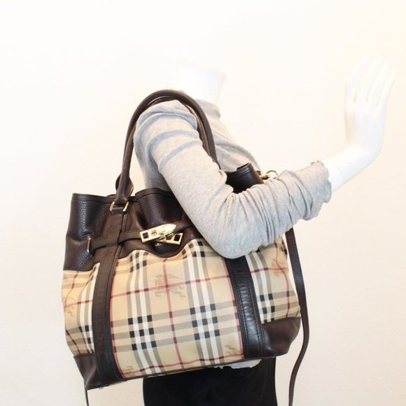 BURBERRY Brown Check Tote-Crossbody #21920 - Picture 2 of 8